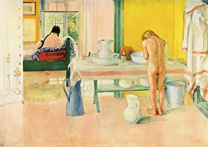 Summer morning, historical illustration