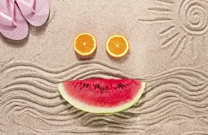 July 2024 Prints: Summer wallpaper, drawing on sand