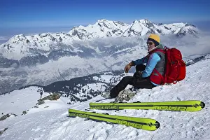 On the summit of the Brisi, with a view of the majestic Santis in the background