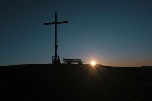 Summit cross, observation bench