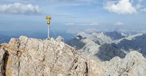 Summit cross, Zugspitze, high mountains