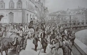 Sunday afternoon, 1878, Corso on the Lungarno Corsini in Florence