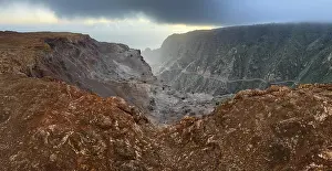 Sunrise, cliffs, view towards Teide on Tenerife
