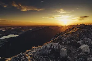 Sunrise hiking tour on the Saeuling in the Allgaeu in Bavaria
