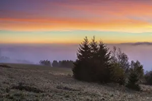Sunrise with intense morning red on Rauhhuegel