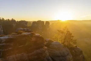 Sunrise in Saxon Switzerland, Rathen