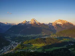 Sunrise over the valley basin of Berchtesgaden