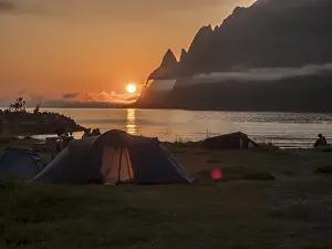 Sunset at beach Ersfjordstranden
