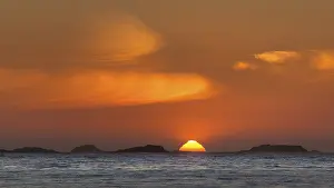 Sunset on the beach of Ramberg