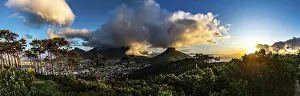Sunset at Cape Town South Africa with dramatic clouds