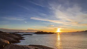Sunset on the coast, near Henningsvaer