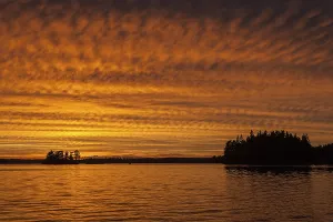 Sunset, evening mood, cloud formation