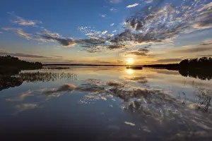 Category Scandinavia Prints: Sunset, Lake Asnen, Smaland, Sweden, Europe