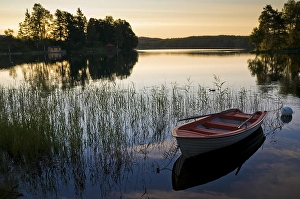 Category Scandinavia Prints: Sunset on a lake near Bengtsfors, Sweden, Europe