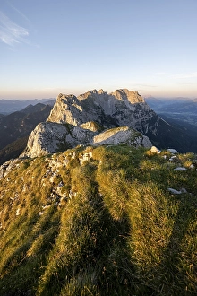 Category Mountain Landscapes Prints: Sunset, mountain range, view from Schaffauer
