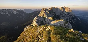 Sunset, mountain range, view from Schaffauer