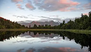 Sunset, Mt Cook, Reflection in Lake Matheson