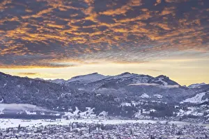 Category Mountain Landscapes Prints: Sunset over Oberstdorf, Oberallgaeu