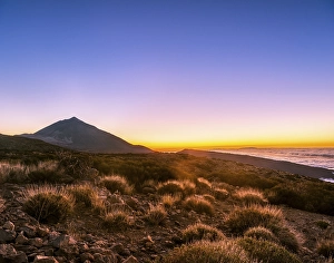 Category Mountain Landscapes Prints: Sunset, sunset glow with evening star