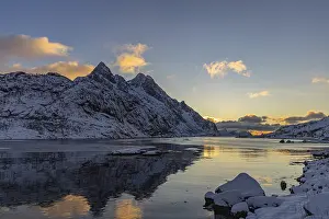 Sunset in Tangstad, Lofoten, Nordland, Norway