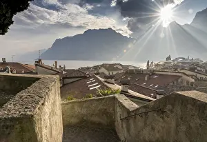 Sunset in Torbole village at Lake Garda Italy