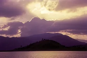Sunset Umiam Lake Barapani near Shillong