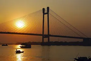 Category Historic EN Prints: Sunset at Vidyasagar Setu new second bridge over Hooghly river