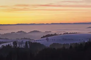 Sunset view from the Black Forest road to Glottertal