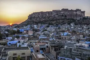 Sunset view over mehrangarh fort and jodhpur