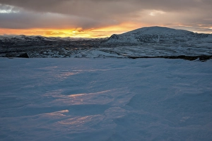 Sunset in the wintry Fjell, Dovrefjell- Sunndalsfjella National Park