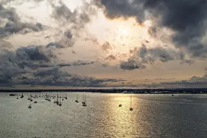 Sunset of Yachts over Ramshorn Lake and Brownsea