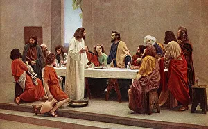 Last Supper, colour post card from a Uvatypie template
