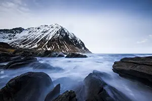 Surf on rocky coast near Myrland
