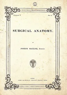 Surgical human anatomy, title page of the cover of fascicle 1 of the work by Joseph Maclise (1851)