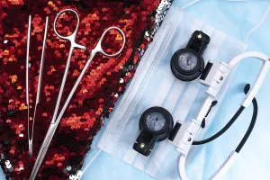 Surgical instruments, magnifying goggles