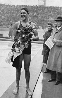Swimming, the fastest backstroker and most popular Olympic swimmer was Adolf Kiefer