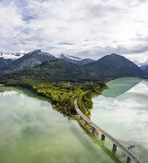 Sylvenstein lake and Faller-Klamm bridge