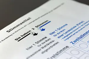 Symbol image of the Bundestag election Germany : Close-up of a ballot paper