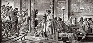 The Symposium or drinking party at the house of the tragedian Agathon in Athens