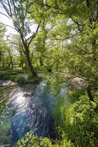 Syri i Kalter, karst spring in the Mali i Gjere mountains