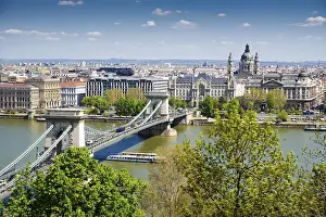 Szechenyi Chain Bridge over the Danube and Pest