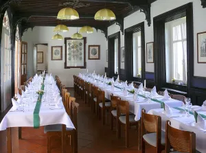 Table setting in the restaurant of a wedding