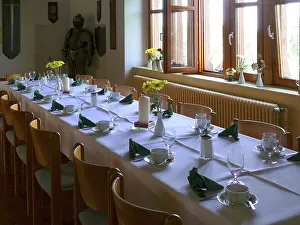 Table setting in the restaurant of a wedding