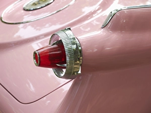 Tail fin of an American road cruiser from the 1950s