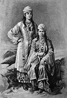 Tajik woman and Sart woman, Tajikistan