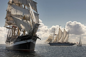 Two tall ships, four-masted, Krusenstern and Star Flyer