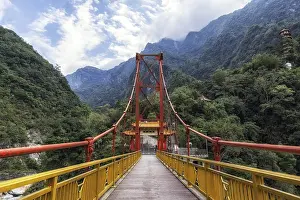 Taroko Tianxiang Scenic area with pagoda and Pudu bridge