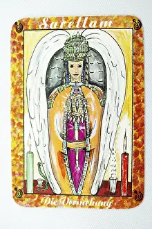 Tarot symbols with a grey background