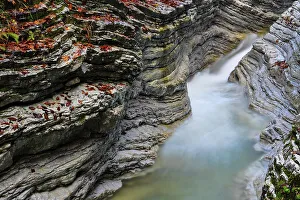 Taugl stream, washouts, rock layers