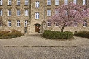 Tax office, sandstone building